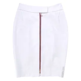 L’AGENCE White Pencil Skirt Gold Zipper Size 0