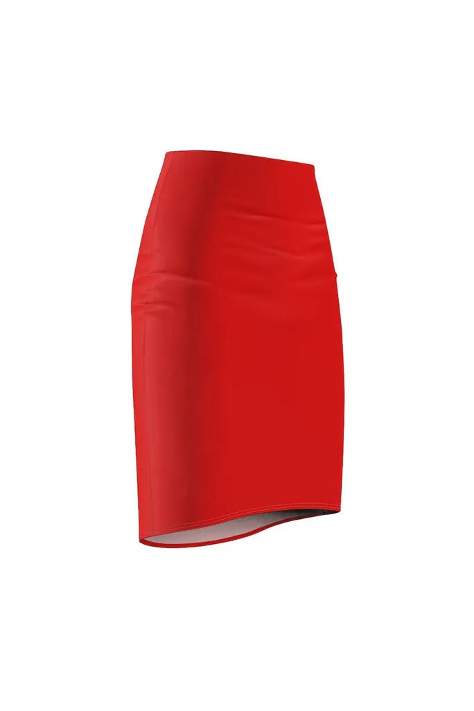 Lava Red Women's Pencil Skirt