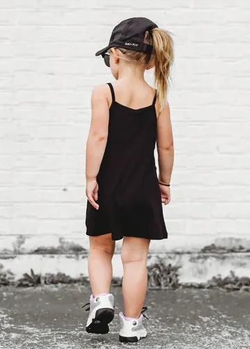 Little Bipsy Ribbed Tank Dress - Black