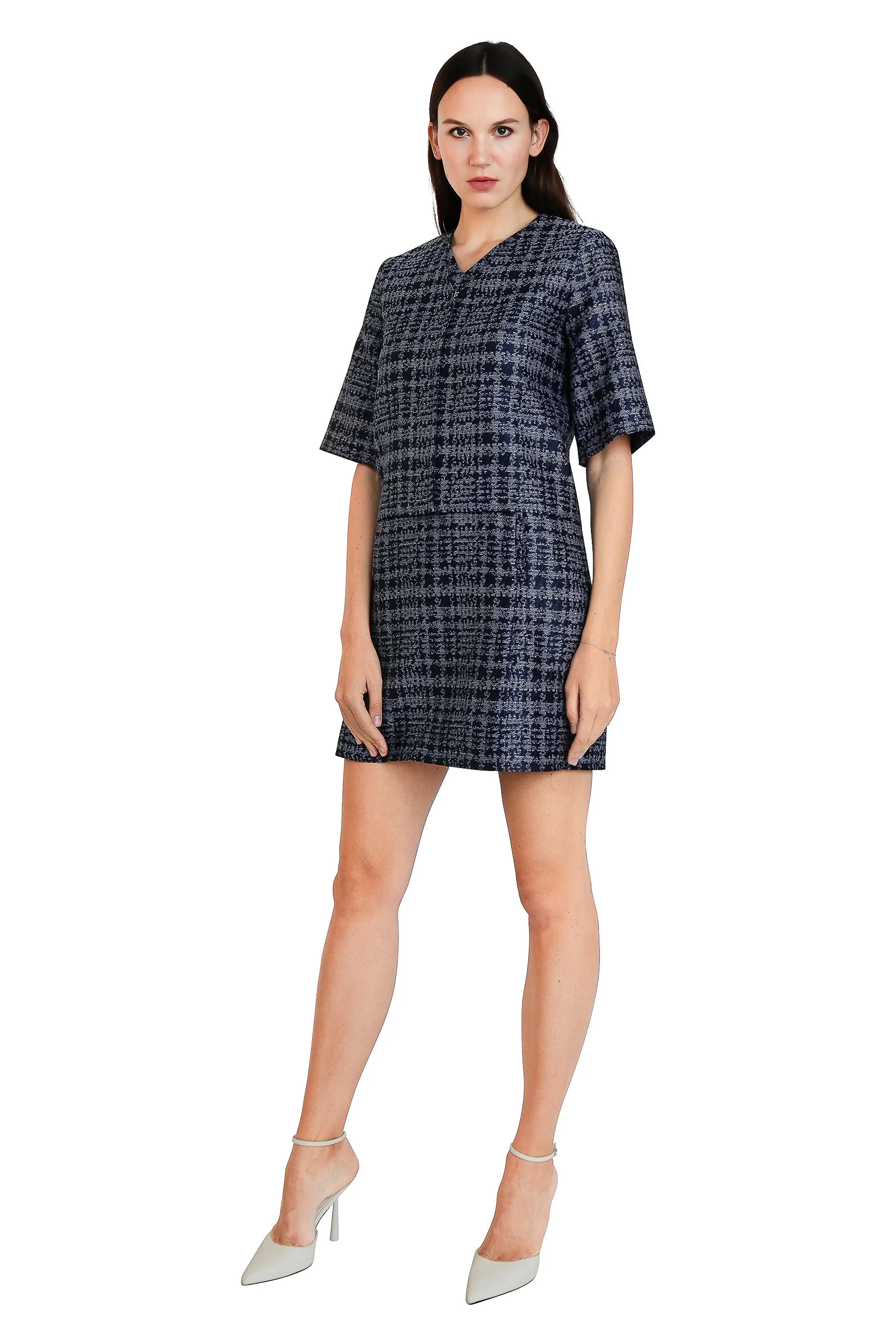 Maxine Jacquard V-Neck Dress