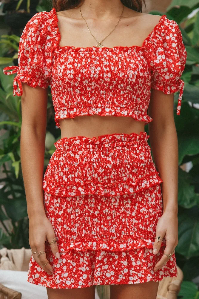 Meet Me In The Woods Crop Top Red