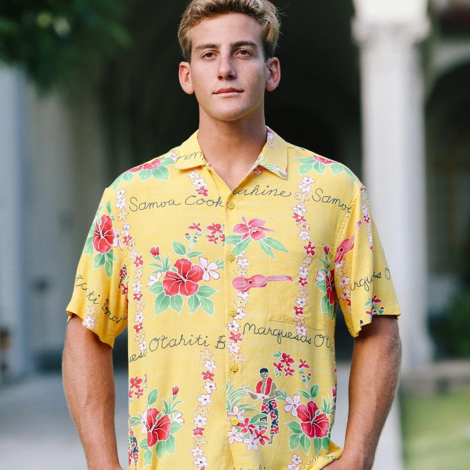 Men's Retro Shirt - Island Yellow