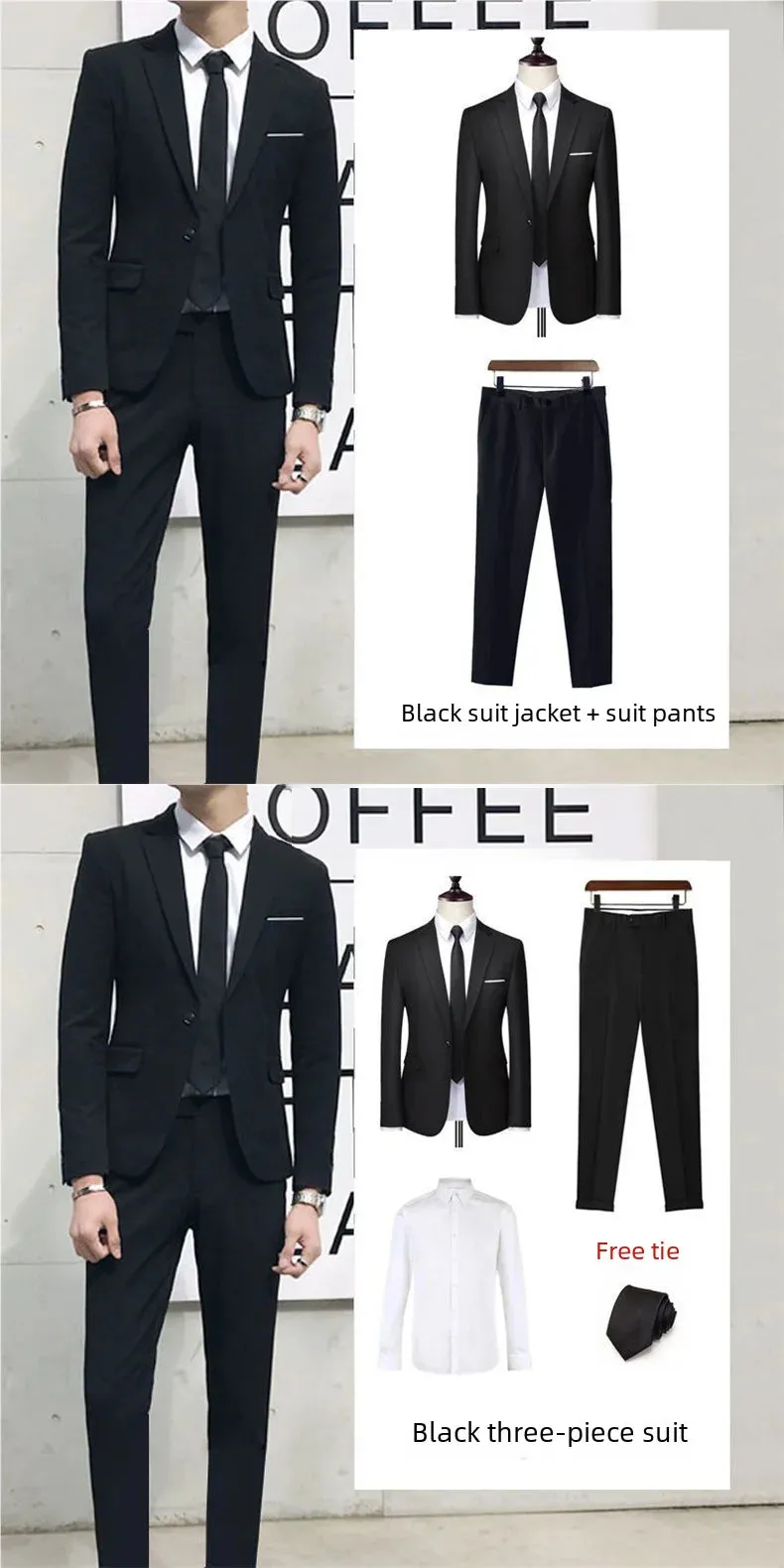 Men's Three-piece Suit Casual Slim Fit Western-style Business Attire Korean Version Youth Student Style Smooth Sihouette