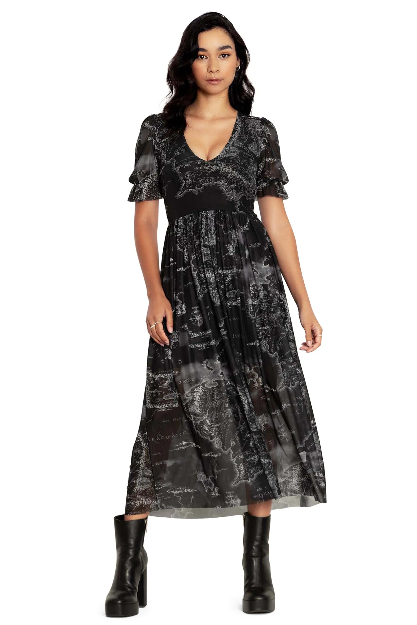 Middle-earth Map Black Stellar Dress