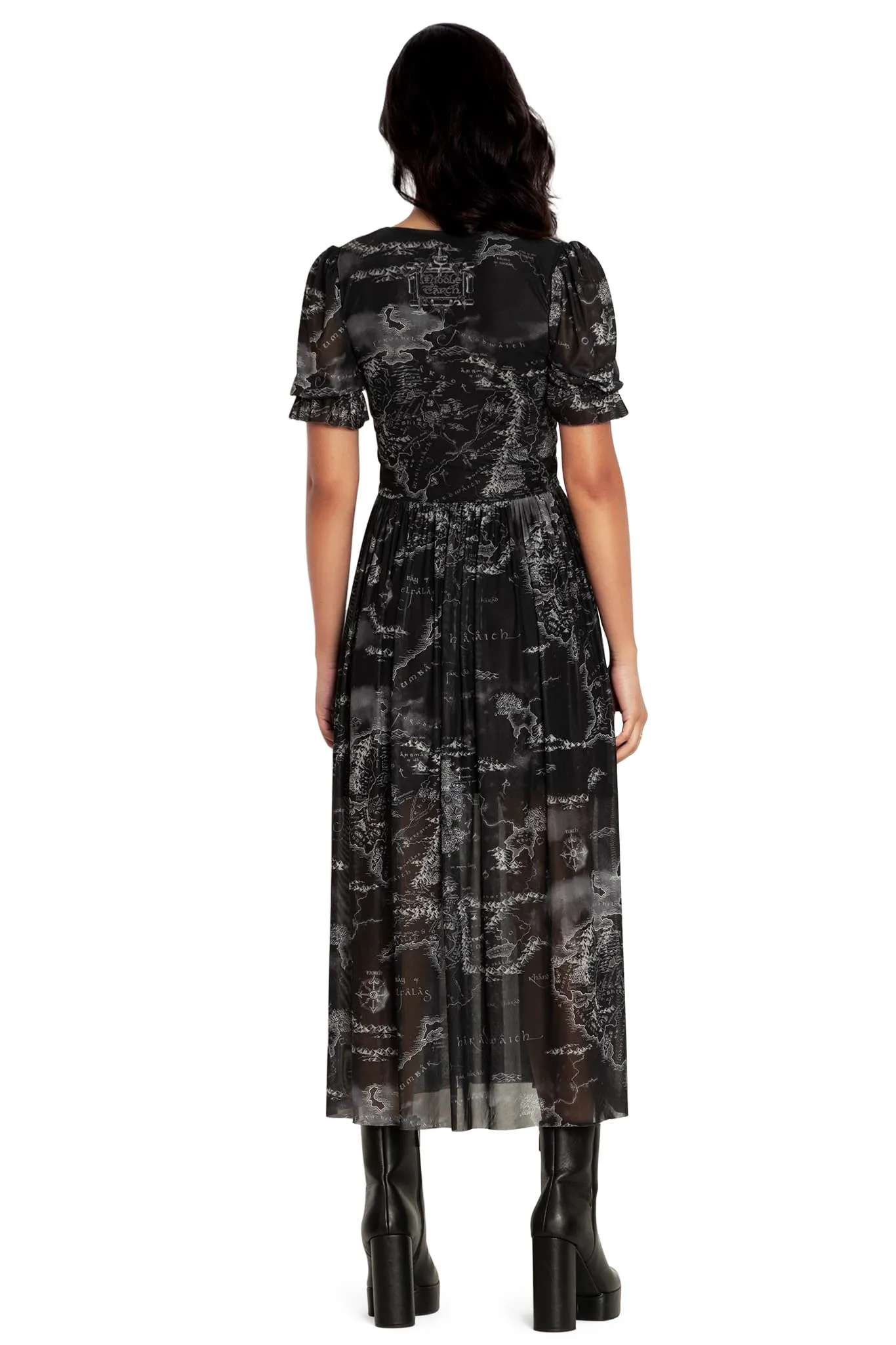 Middle-earth Map Black Stellar Dress