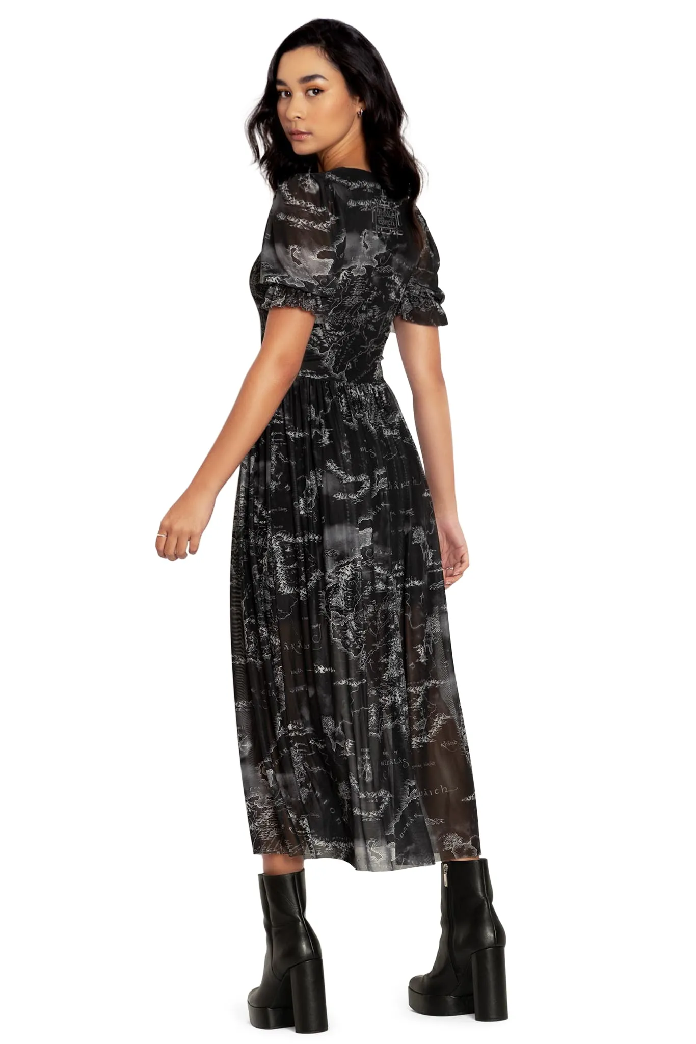 Middle-earth Map Black Stellar Dress