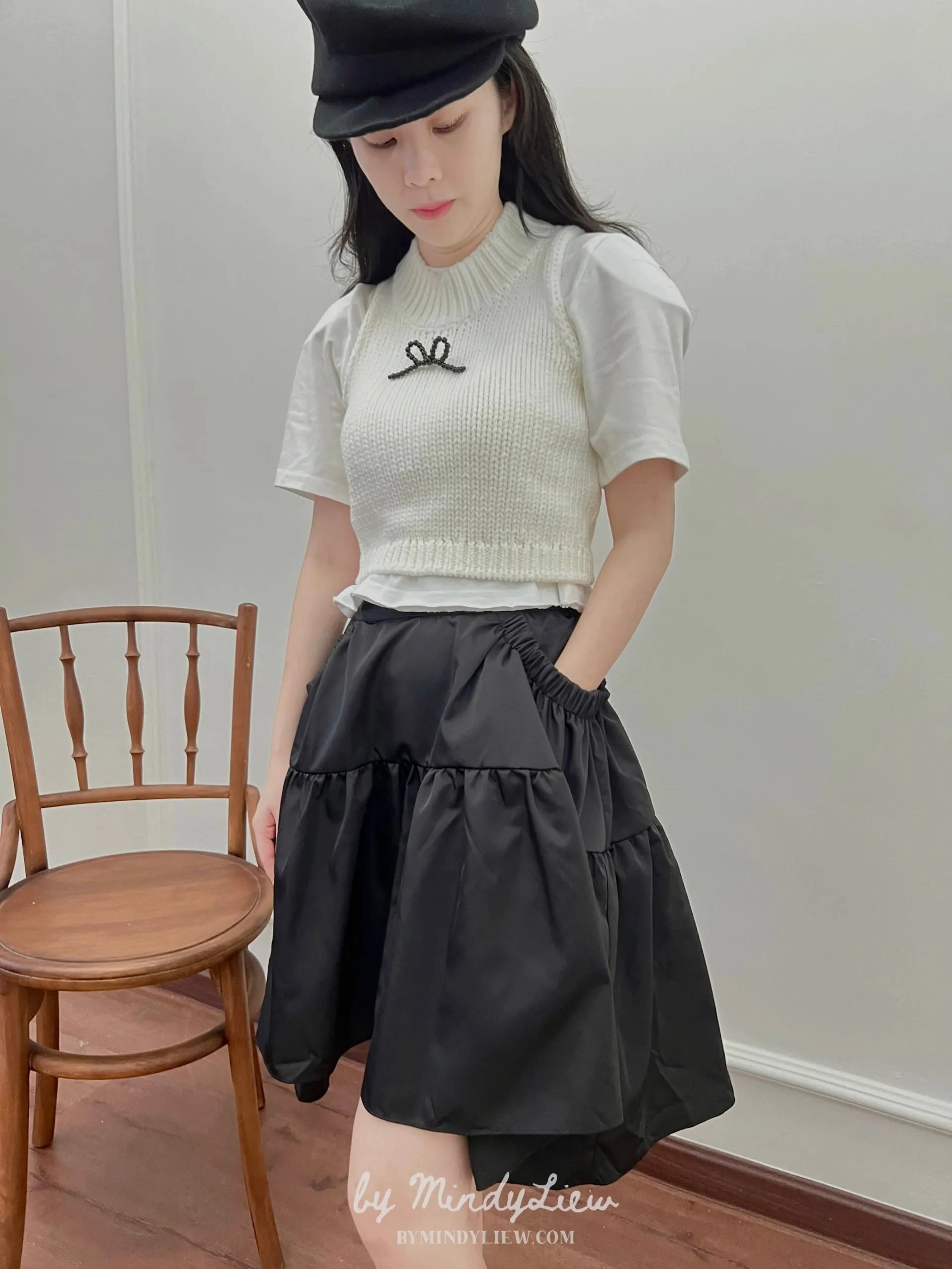 ML24306 Black Puffy Short Skirt