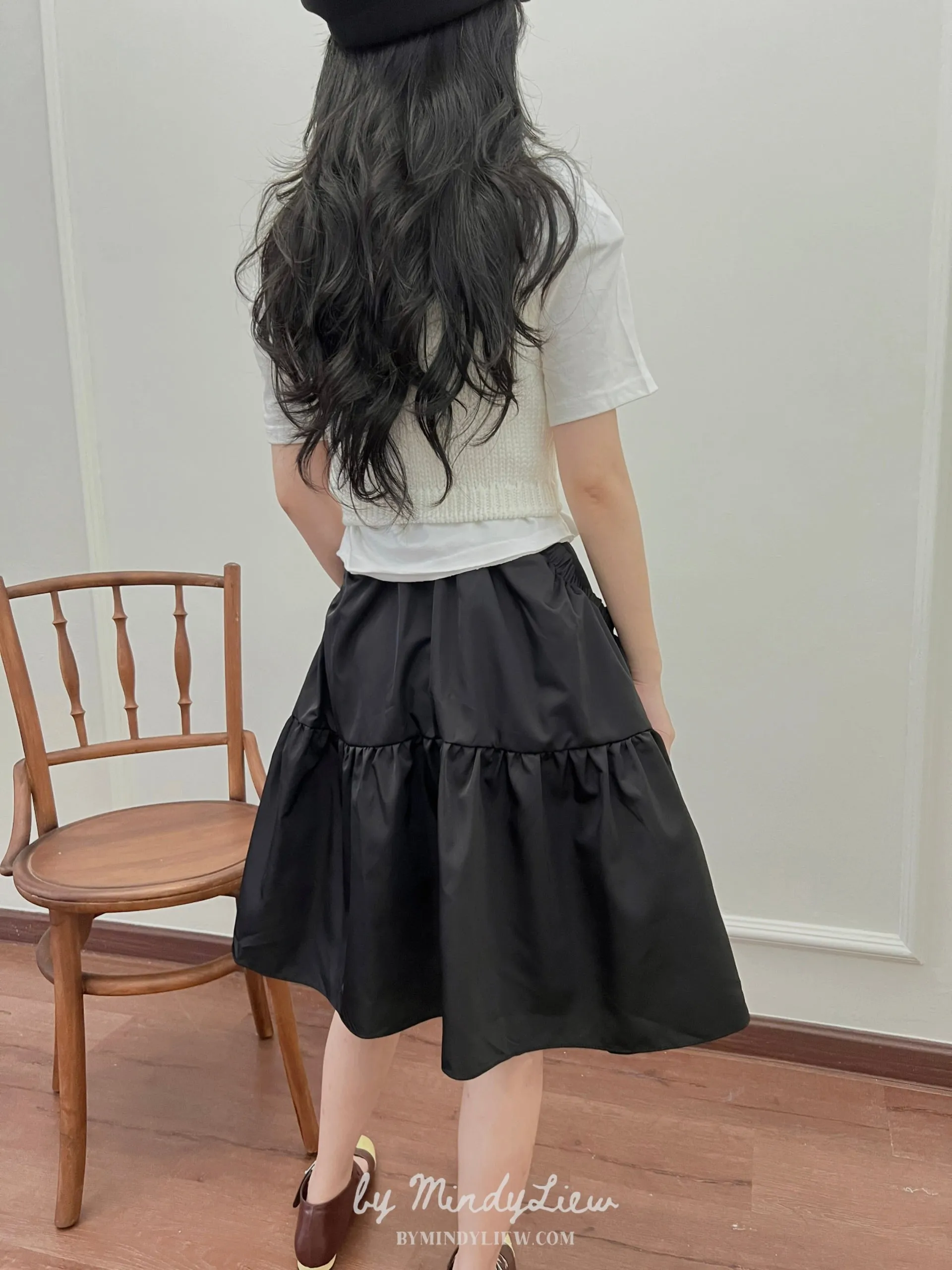 ML24306 Black Puffy Short Skirt