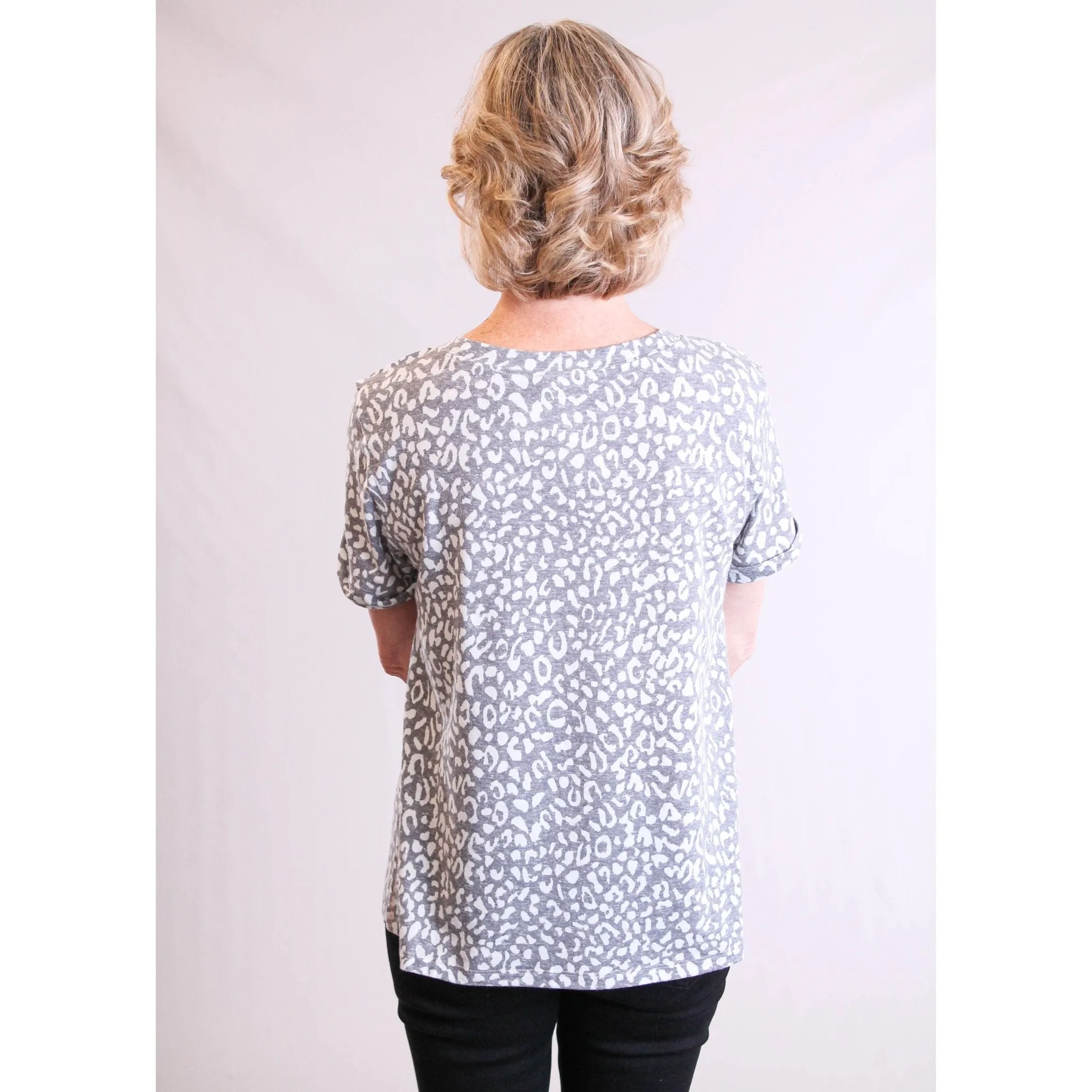 Mystree Leopard Print Short Sleeve Tee