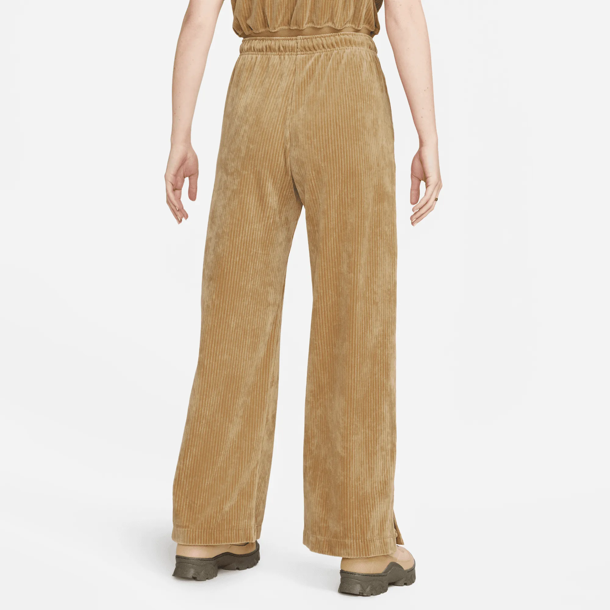 Nike Sportswear Women's Velour Brown Wide-Leg Pants