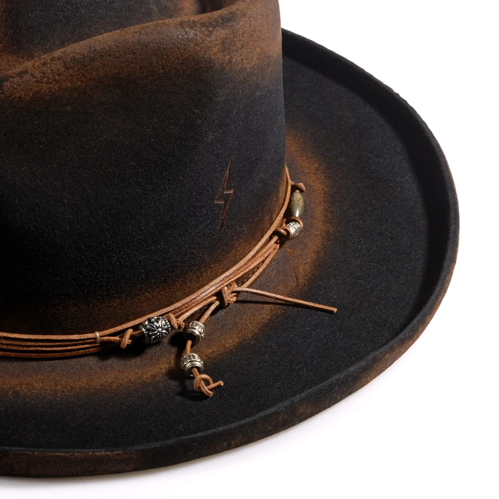 Noir - Handcrafted Classic Vintage Distressed Fedora Hat