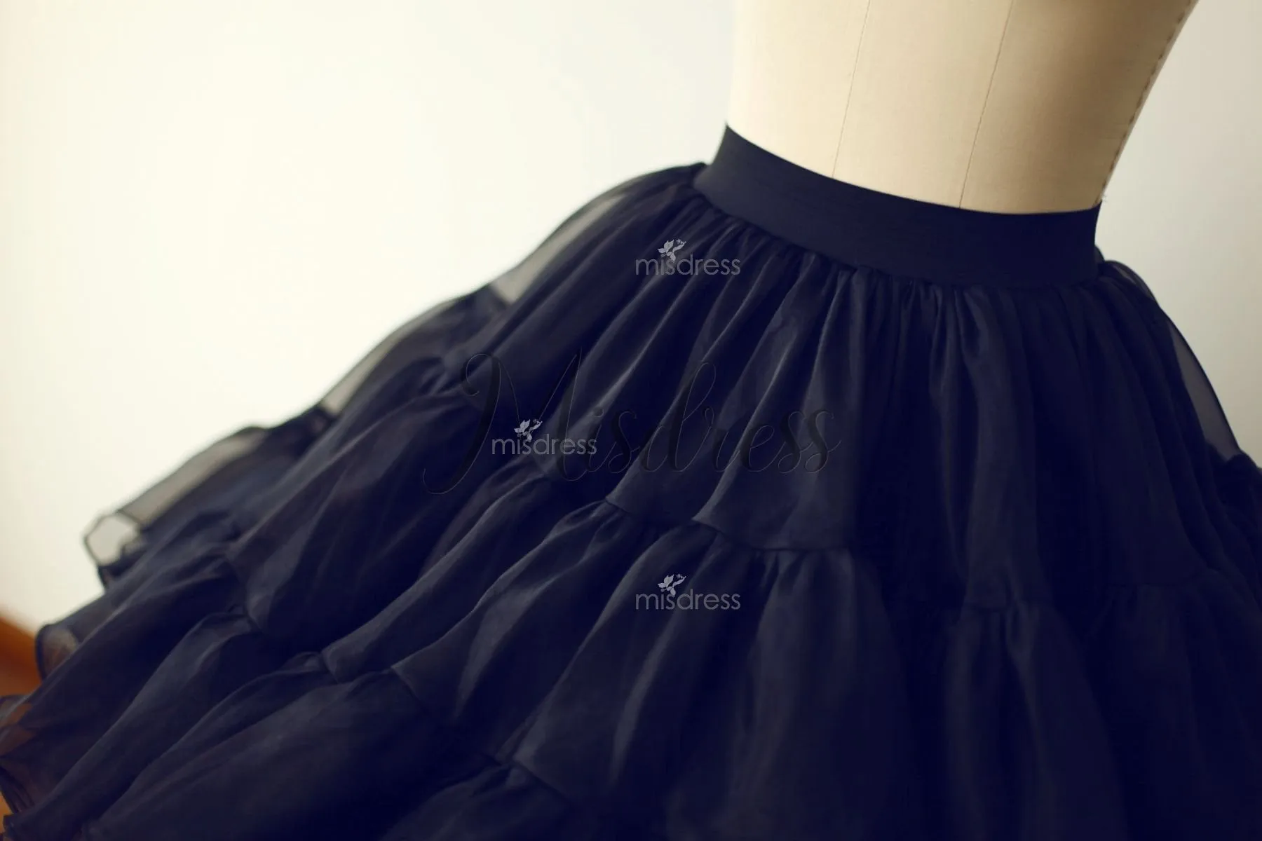 Princess Black Organza Petticoat Underskirt Crinoline TUTU Skirt