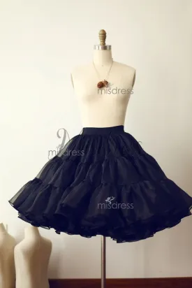 Princess Black Organza Petticoat Underskirt Crinoline TUTU Skirt