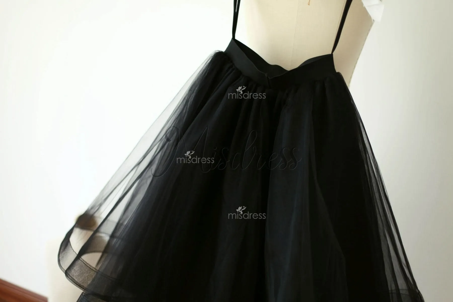 Princess Black Tulle Satin Edge Skirt Short Woman Skirt