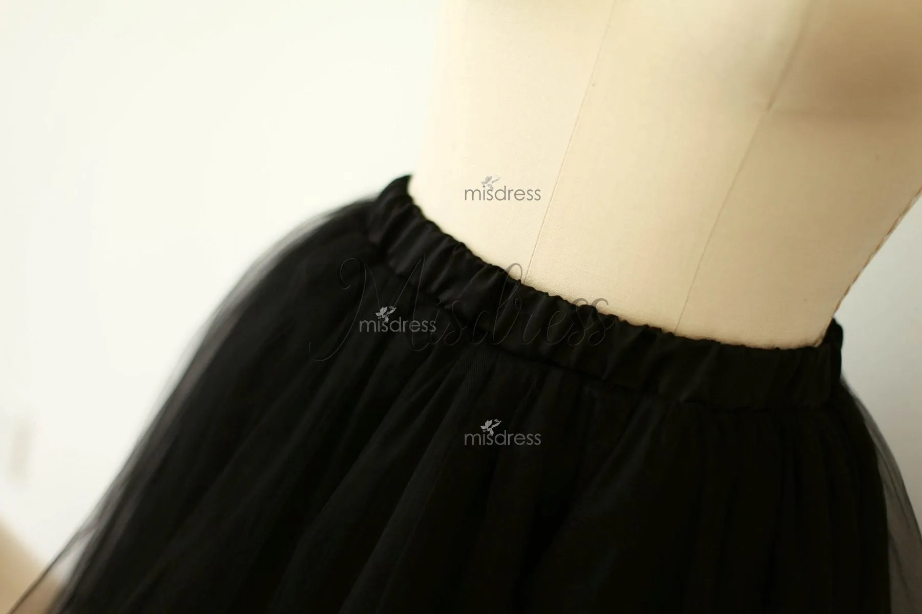 Princess Black Tulle Satin Edge Skirt Short Woman Skirt