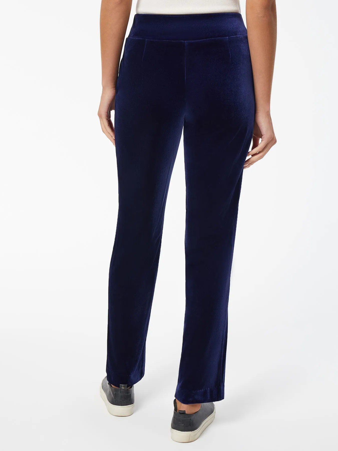 Pull-On Velour Straight Leg Pants