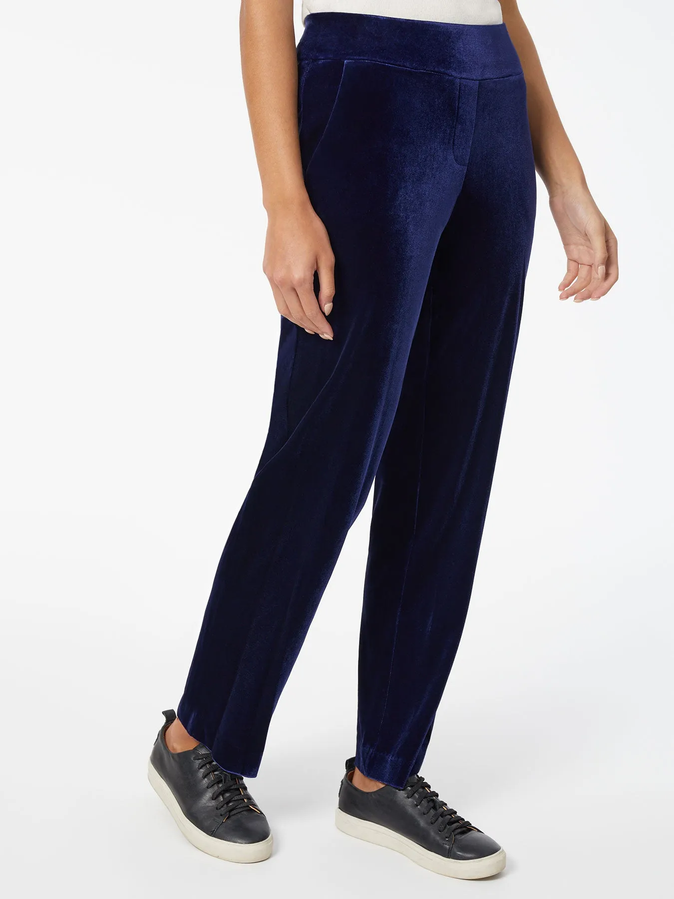 Pull-On Velour Straight Leg Pants