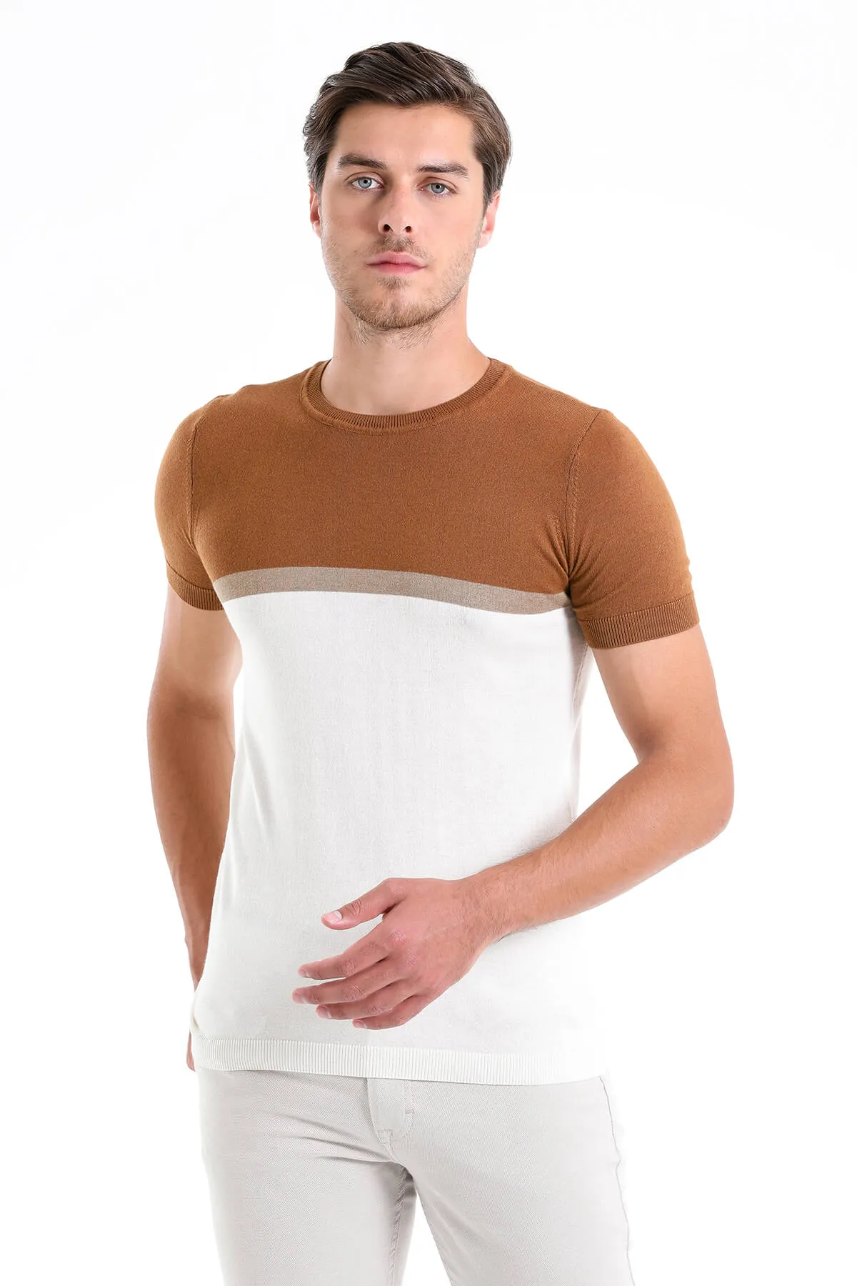 Regular Fit Cinnamon Crew Neck T-Shirt