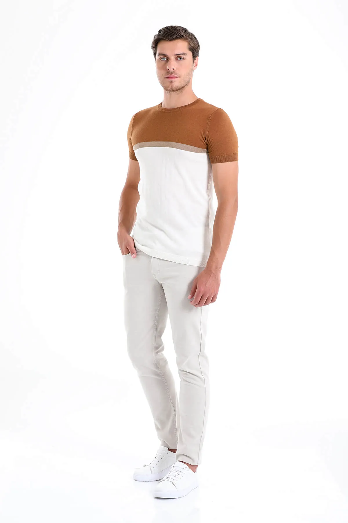 Regular Fit Cinnamon Crew Neck T-Shirt