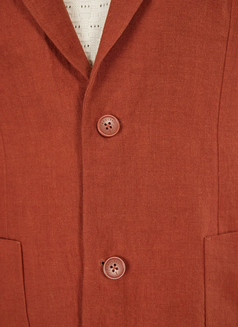 Relaxed Tailored Linen Blazer | Rust