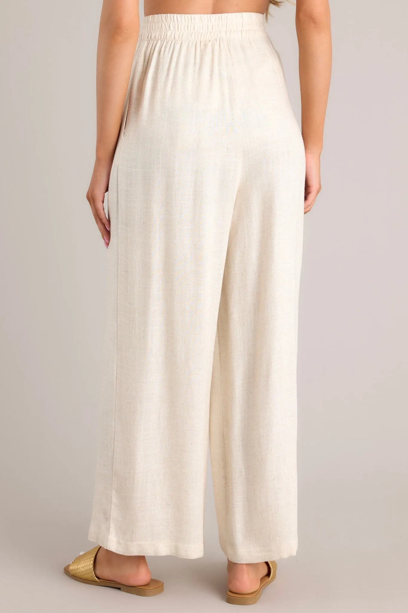 Sandy Shoreline Oatmeal Wide Leg Pants