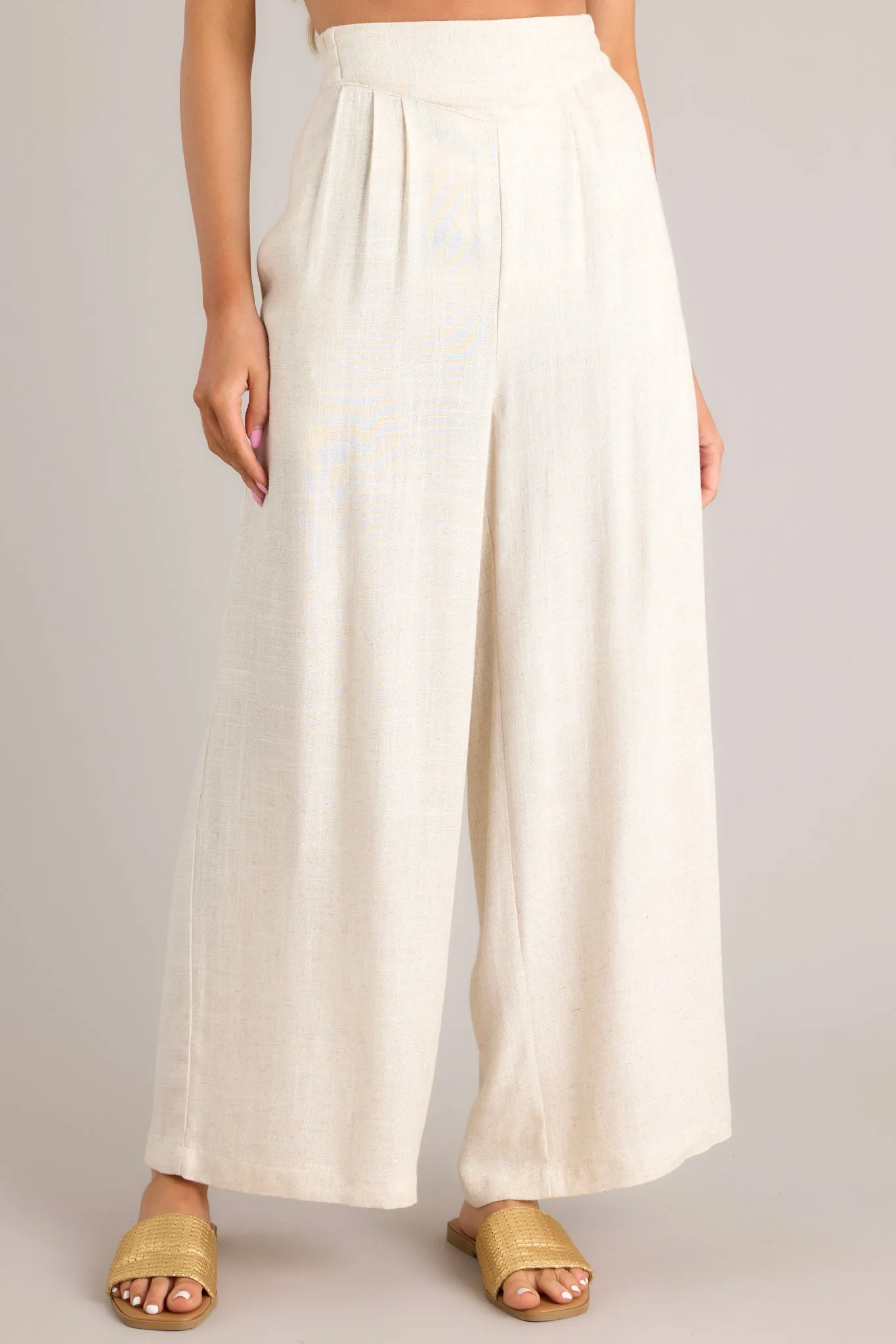 Sandy Shoreline Oatmeal Wide Leg Pants