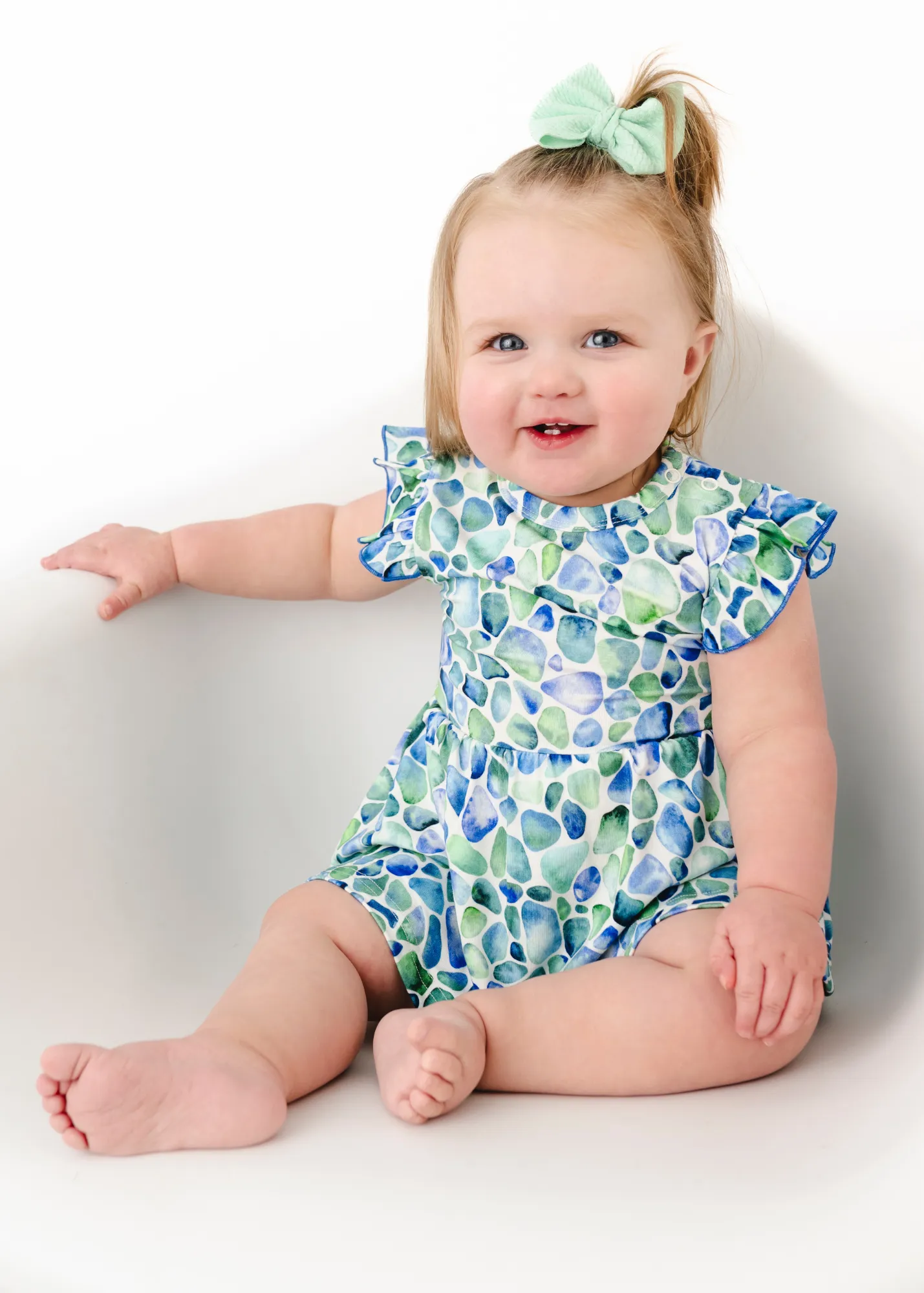 Sea Glass Baby Flutter Dress