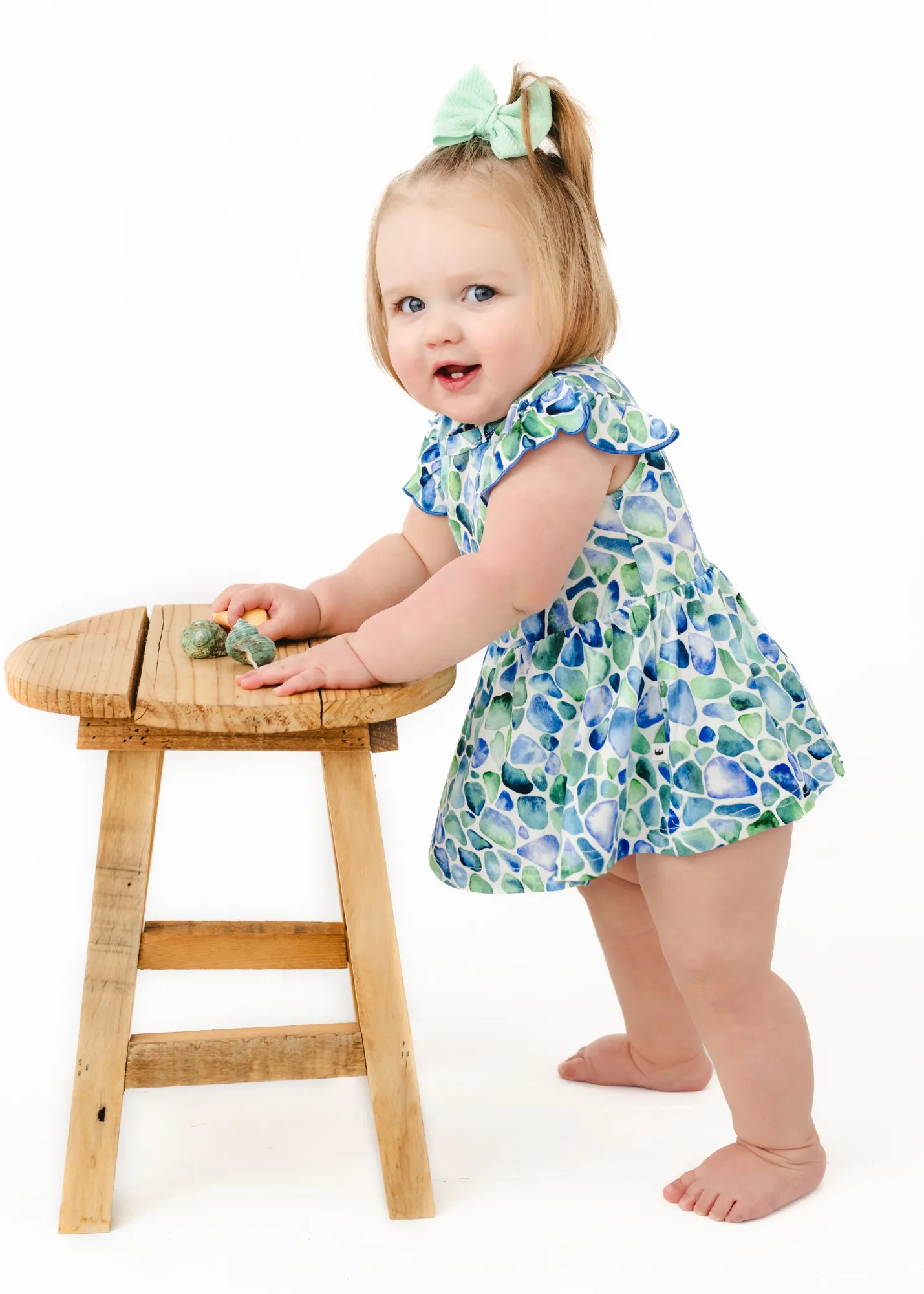 Sea Glass Baby Flutter Dress