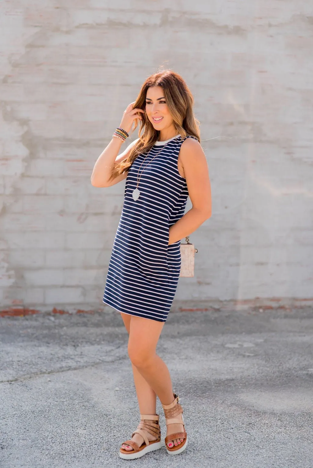 Simple Striped Tank Dress