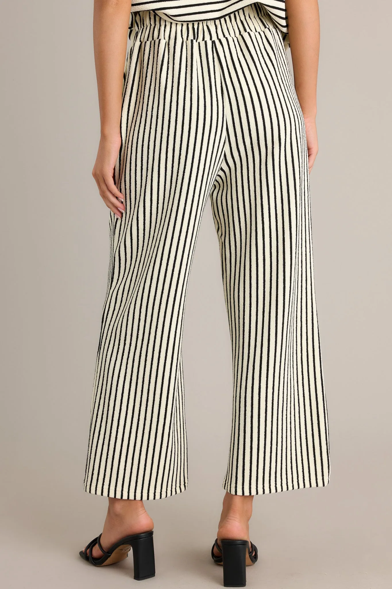 Something More Black Stripe Wide Leg Pants