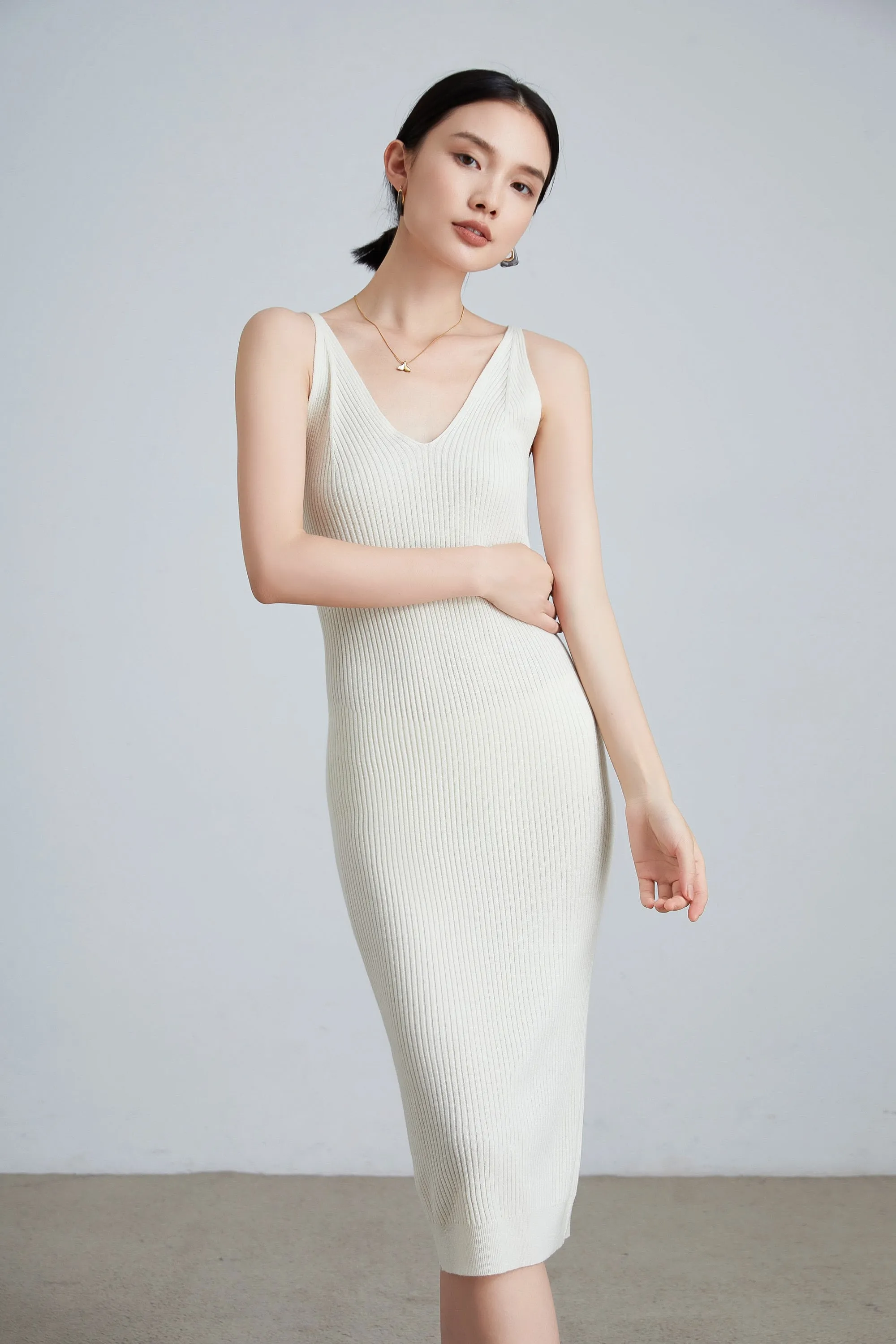 Sylphide | Asa White V-Neck Dress