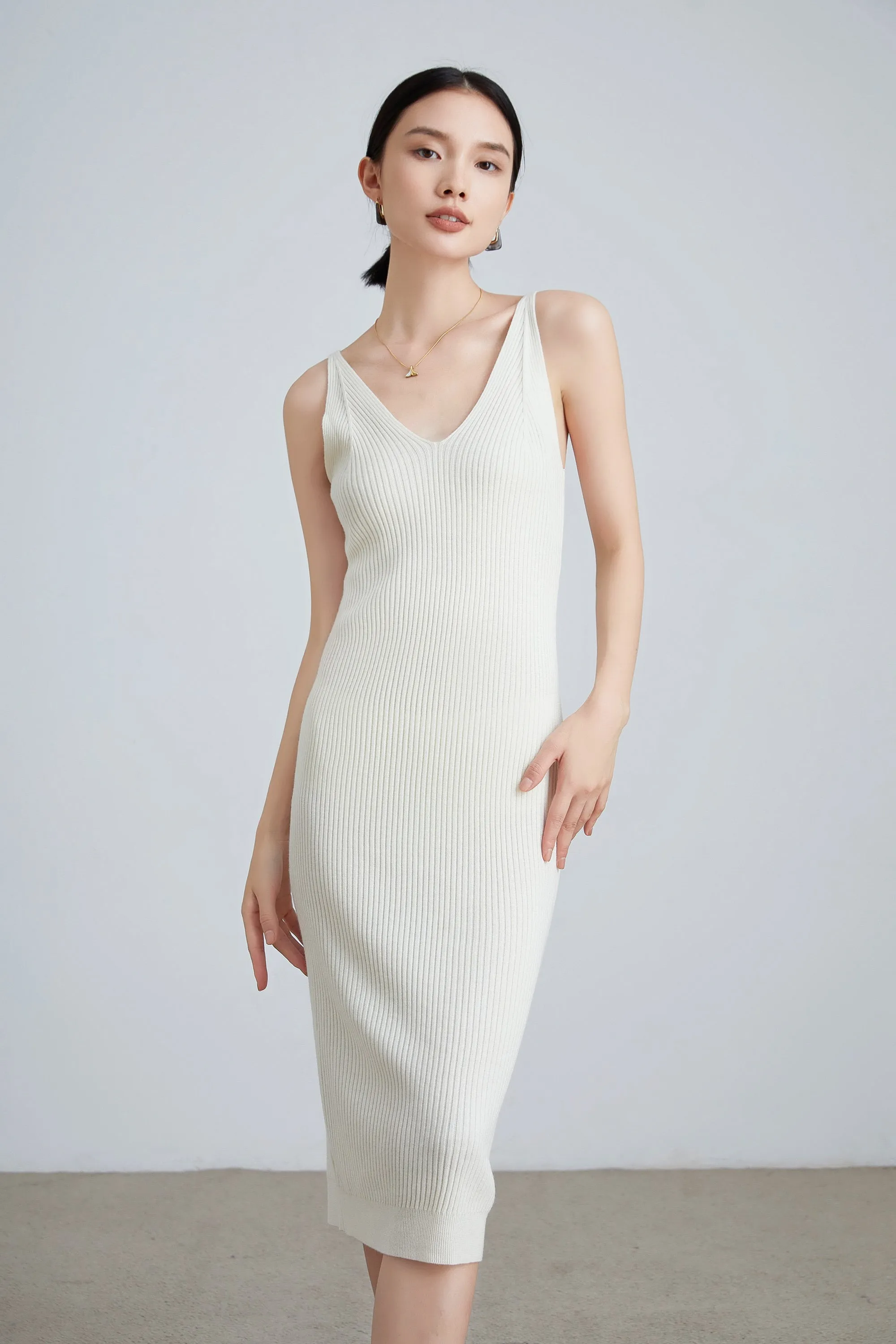 Sylphide | Asa White V-Neck Dress