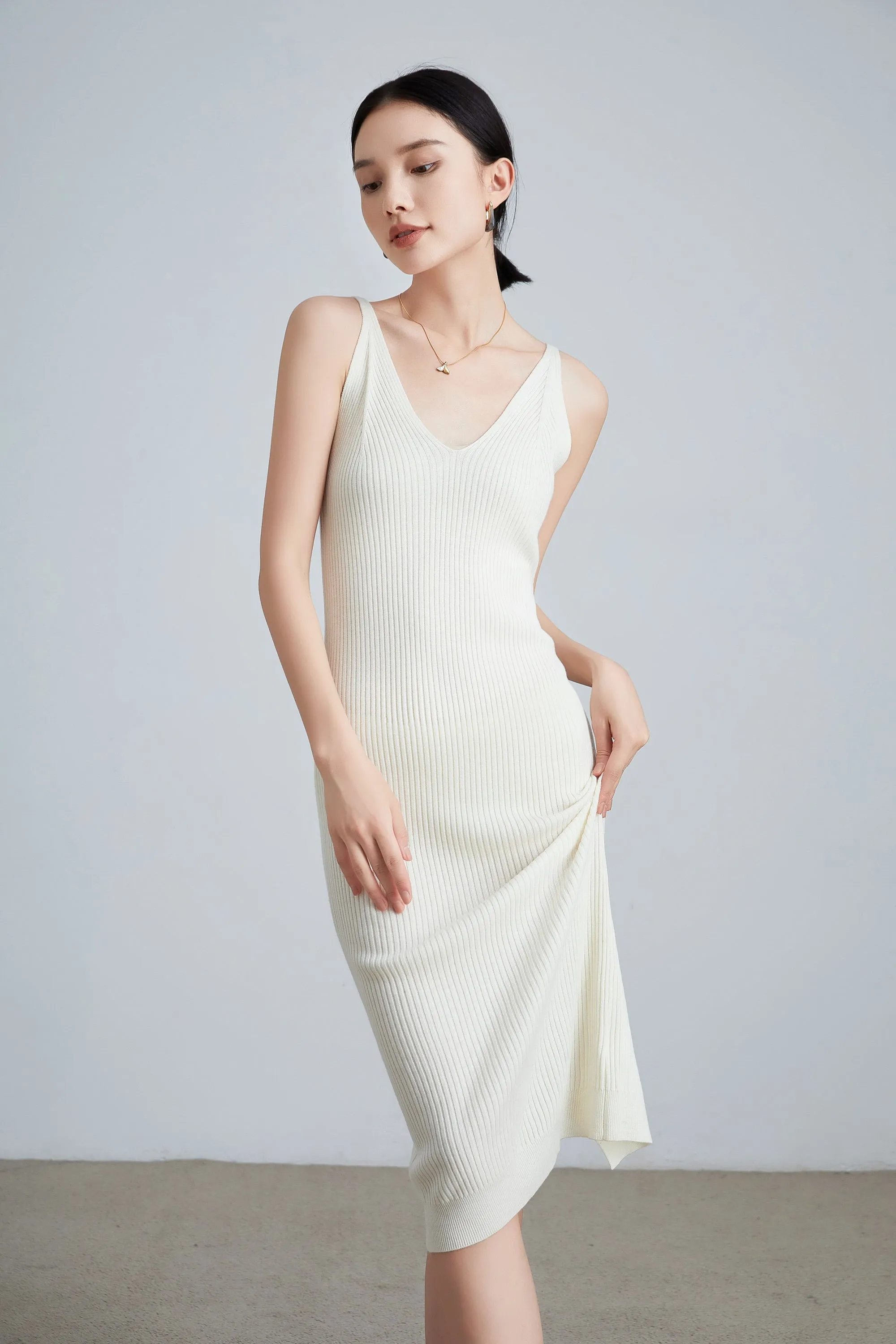 Sylphide | Asa White V-Neck Dress