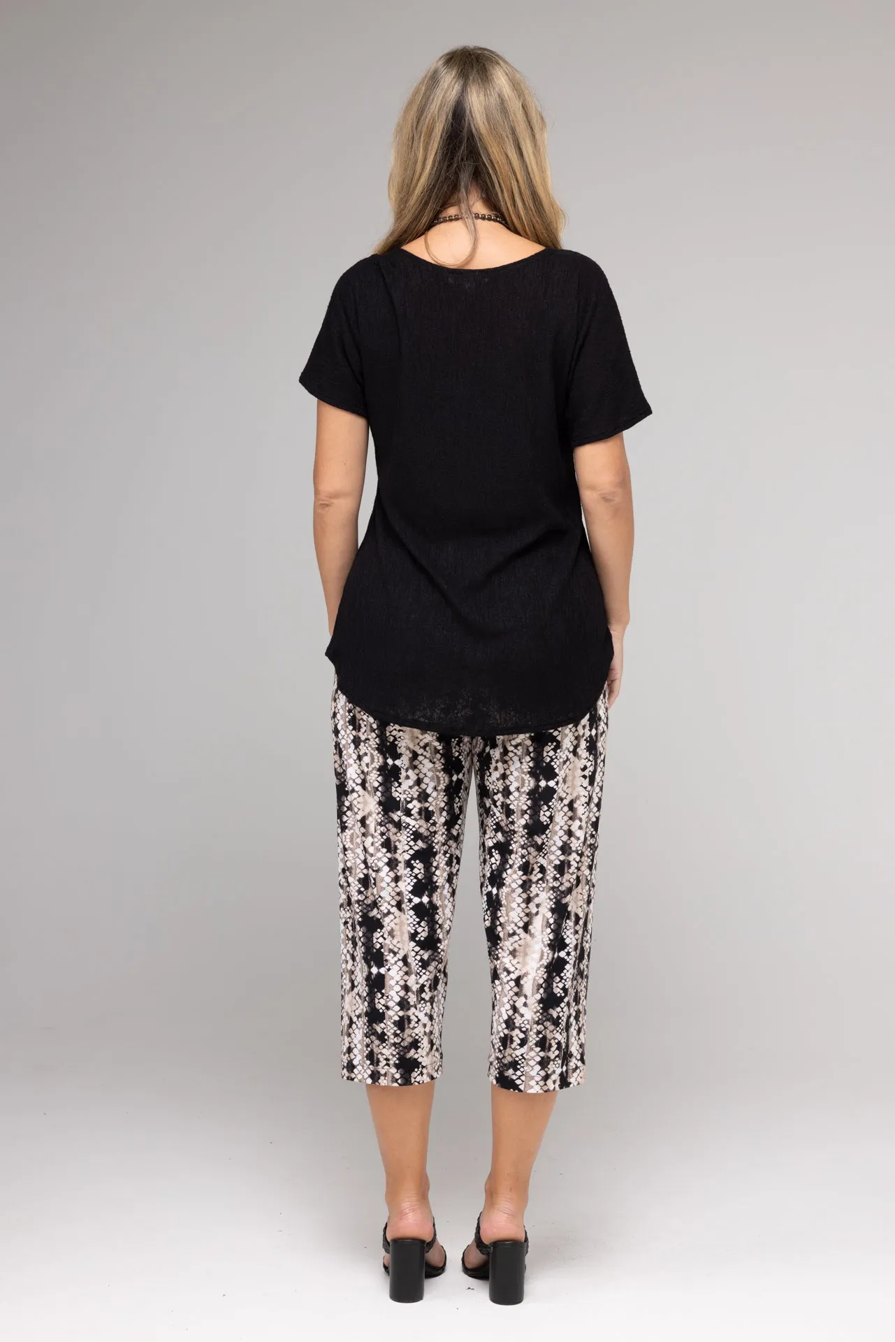 Tribal Print 3/4 Jersey Palazzo Pants